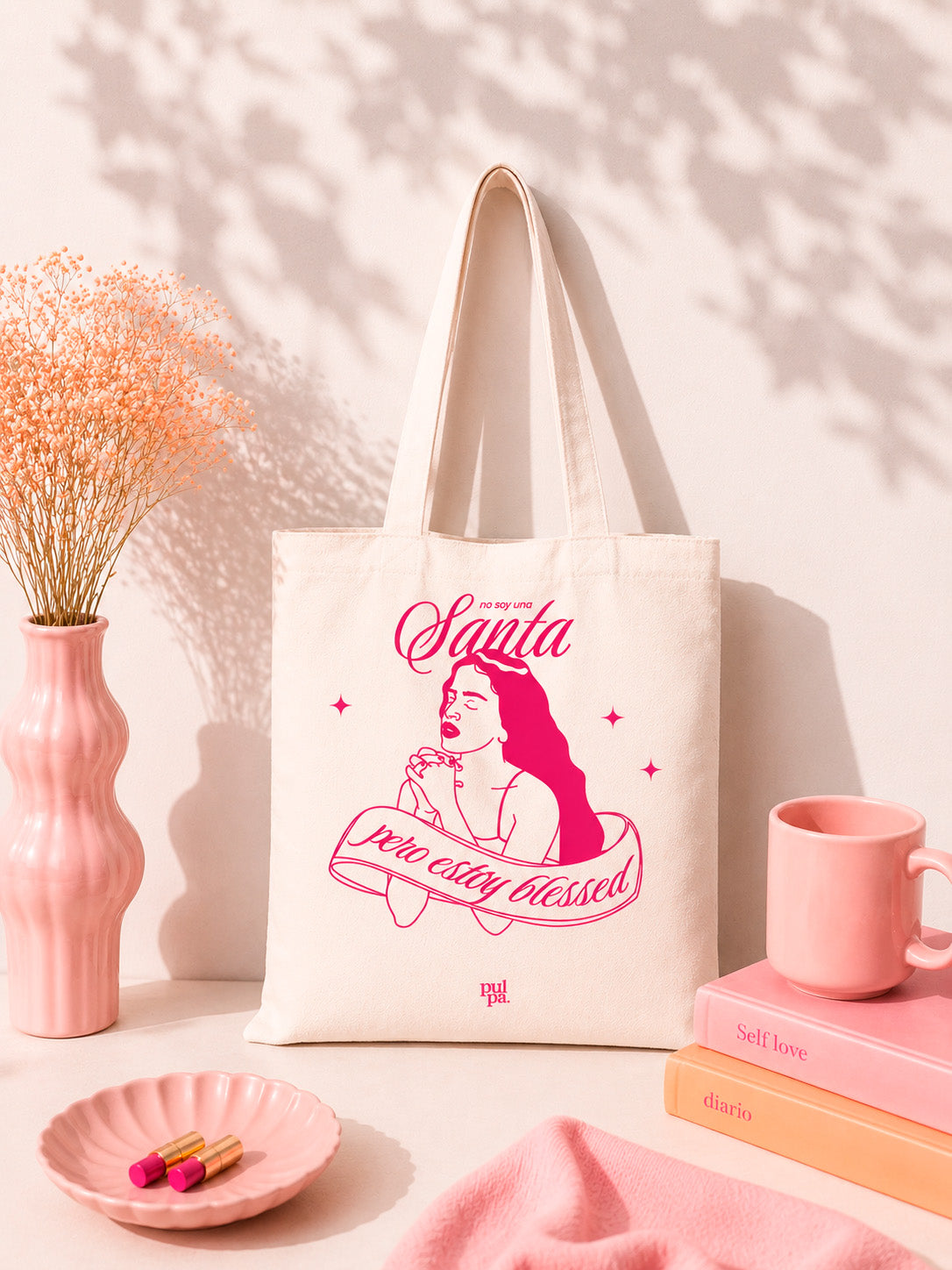 Tote Bag “No soy una santa, pero estoy blessed”