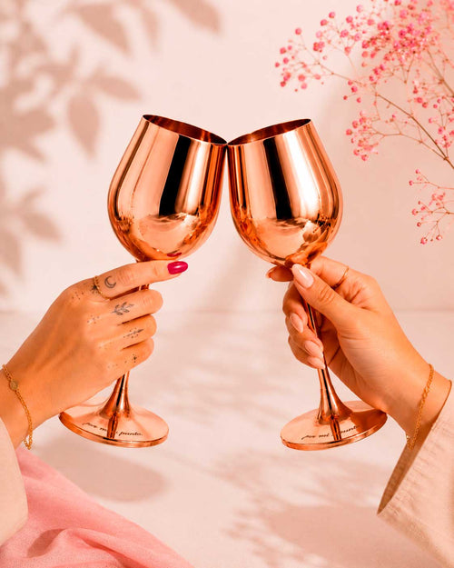 Pack dos Copas oro rosado para brindar por mí y punto