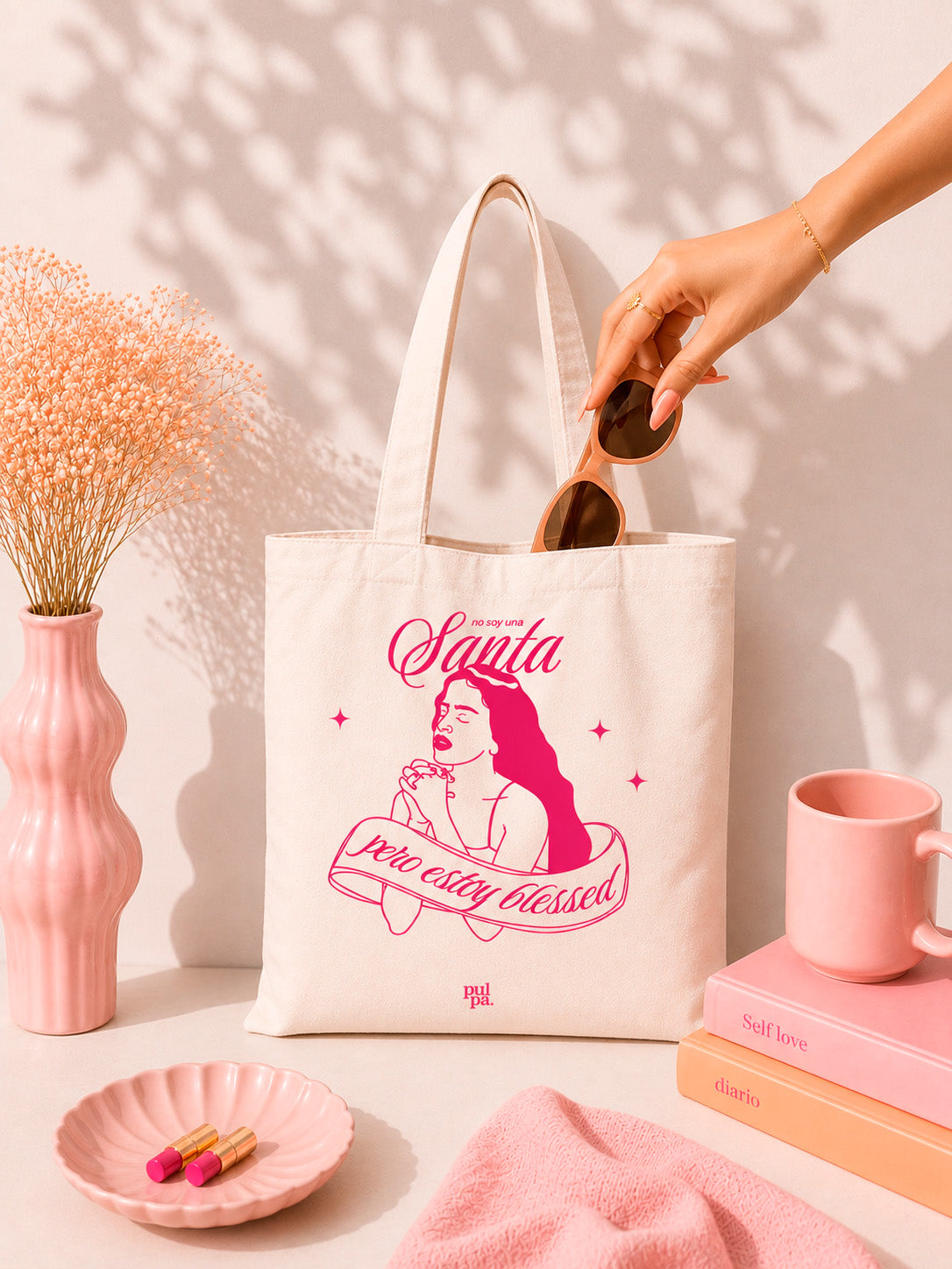 Tote Bag “No soy una santa, pero estoy blessed”