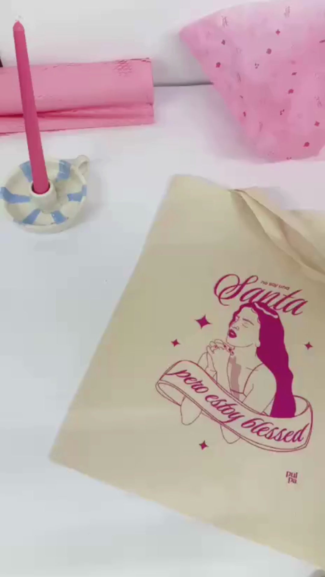 Tote Bag “No soy una santa, pero estoy blessed”
